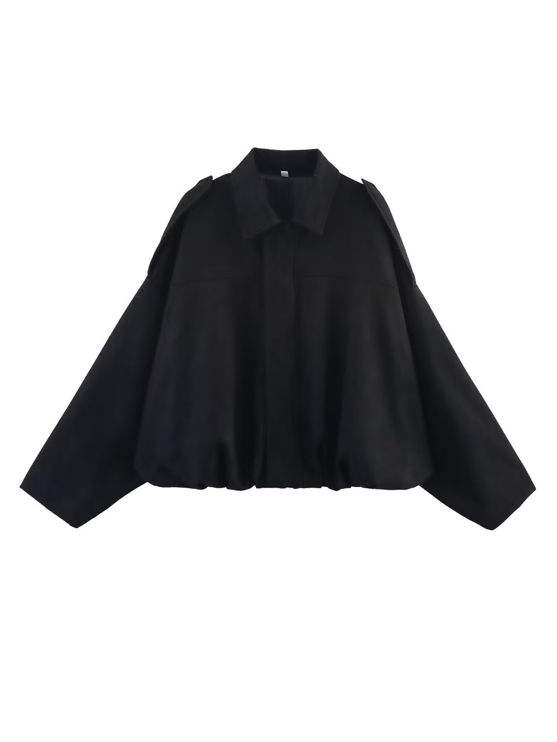 Damen Oversize-Cropped Jacke mit Balloon-Saum und Schulter-Cutouts Echoarchiv
