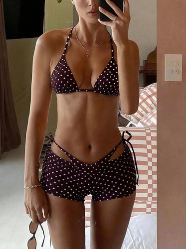 Damen Triangel-Bikini mit klassischem Punktmuster Echo Archiv