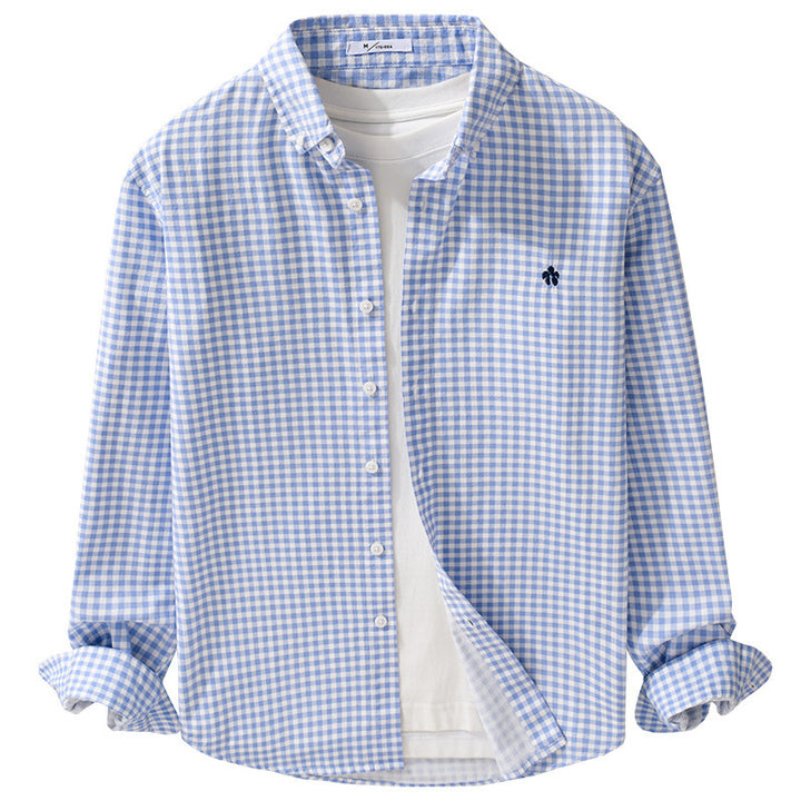 Herren Kariertes Baumwollhemd mit Button-Down-Kragen und relaxed Fit Echoarchiv