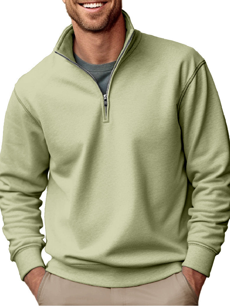 Herren Halbzip-Sweatshirt mit Stehkragen und weichem Fleece-Innenfutter – Cavarno