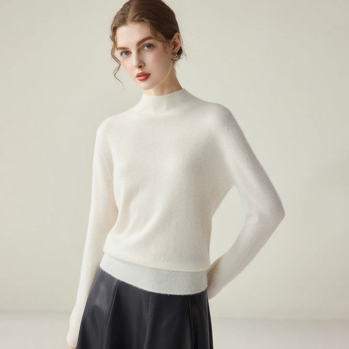 Damen Schmaler Mockneck-Feinstrickpullover mit kaschmirähnlicher Haptik Echoarchiv