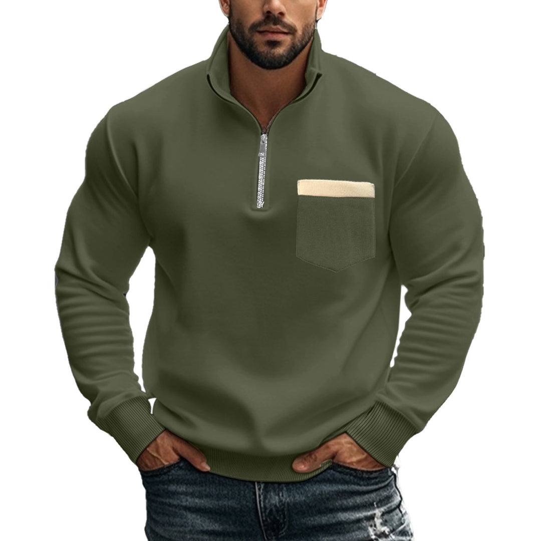 Herren nan thermischer Halbzip-Pullover mit Stehkragen und wärmendem Fleece-Innenfutter Echo Archiv