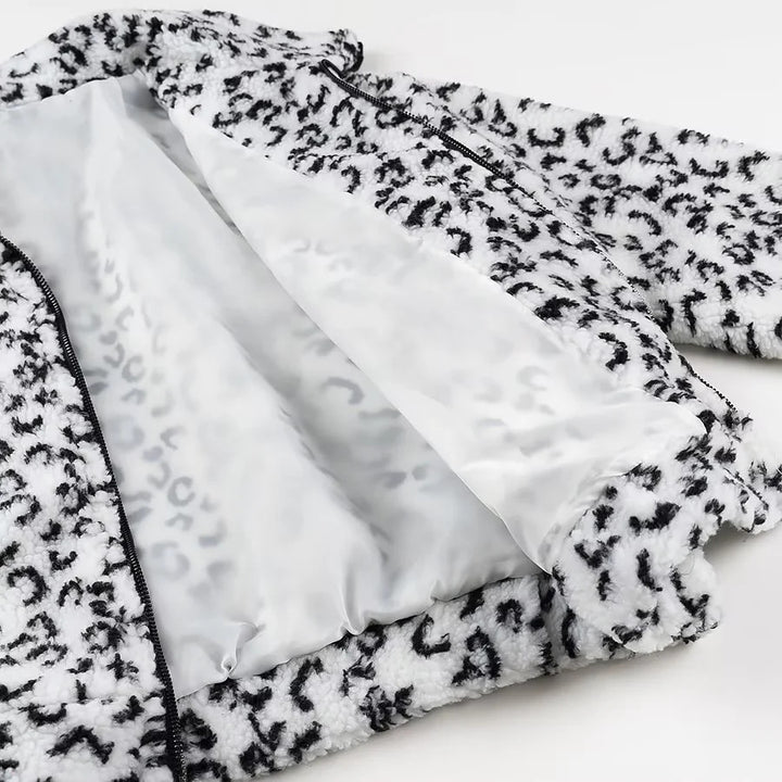 Damen kuschelige Teddy-Fleece Jacke mit Stehkragen und durchgehendem Reißverschluss – Célinea
