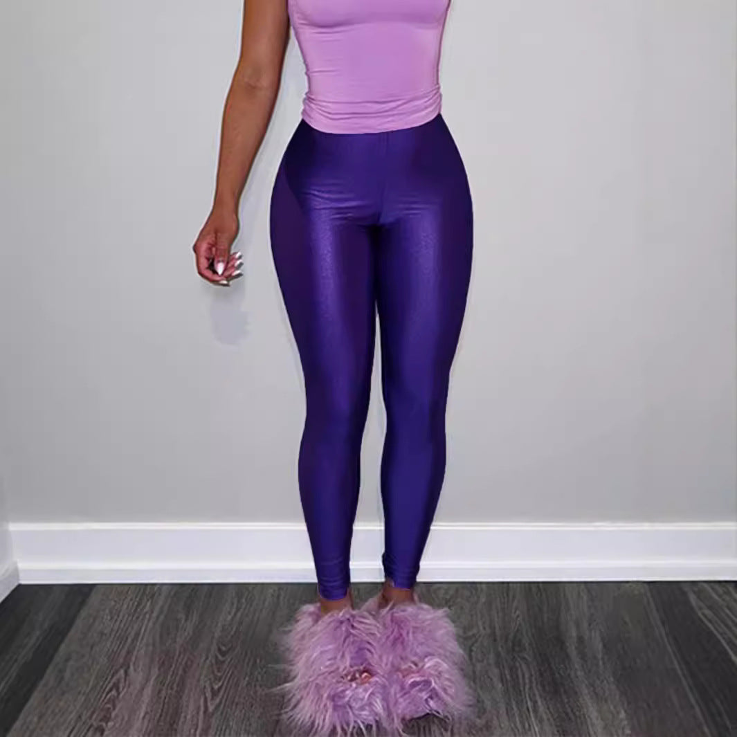 Damen Hochwertige Shiny Leggings mit hohem Bund und perfekter Passform Echoarchiv