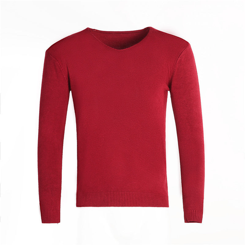 Herren nan feiner V-Ausschnitt-Pullover aus Baumwoll-Merino-Mix mit schmaler Silhouette Echo Archiv