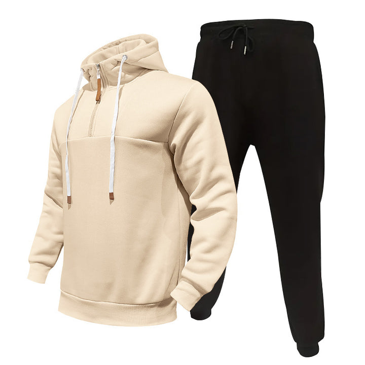 Herren sportliches Hoodie-Set mit Reißverschluss und praktischen Taschen Echoarchiv