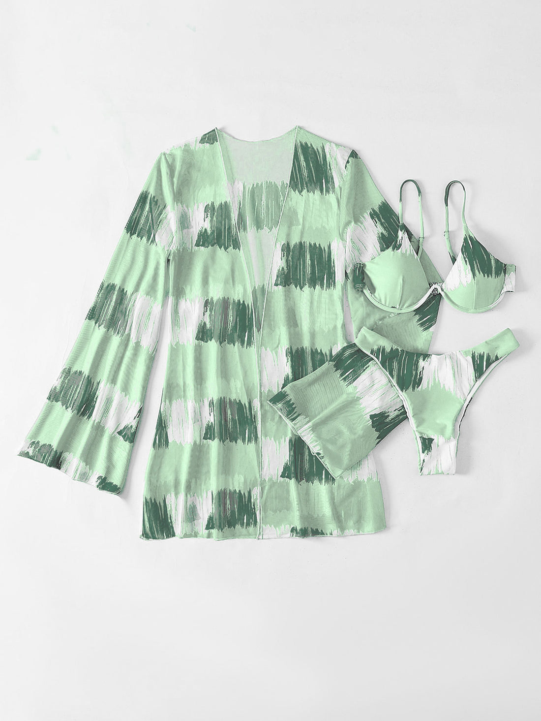 Damen Triangel-Bikini mit transparentem Kimono – Maréssa