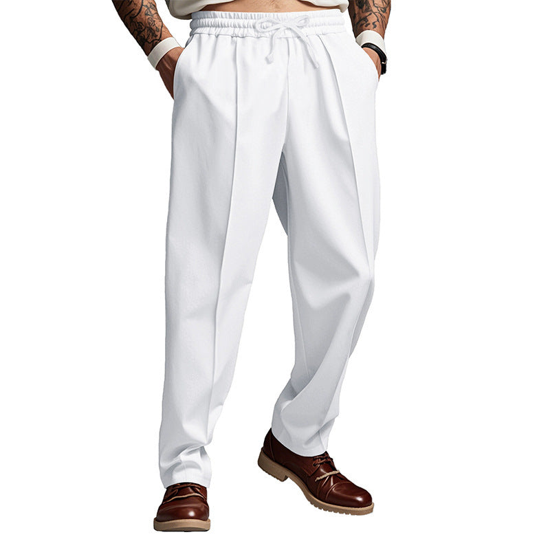 Herren Chino-Hose mit verstellbarem Bund und eleganter Faltenoptik Echoarchiv