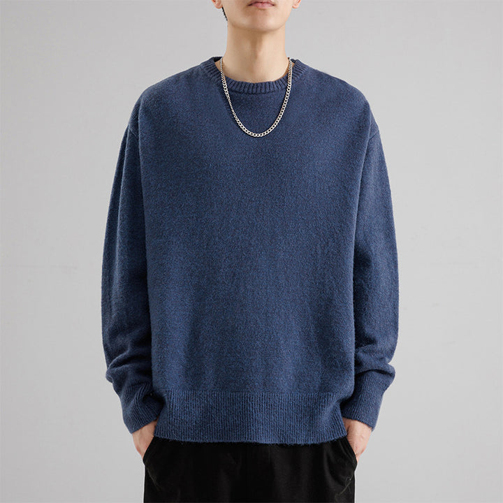 Herren Oversize Rundhalspullover aus weichem Feinstrick Echo Archiv