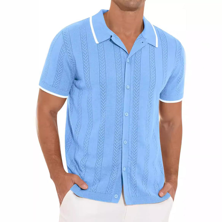 Herren Kurzarmpoloshirt mit strukturiertem Design Echoarchiv