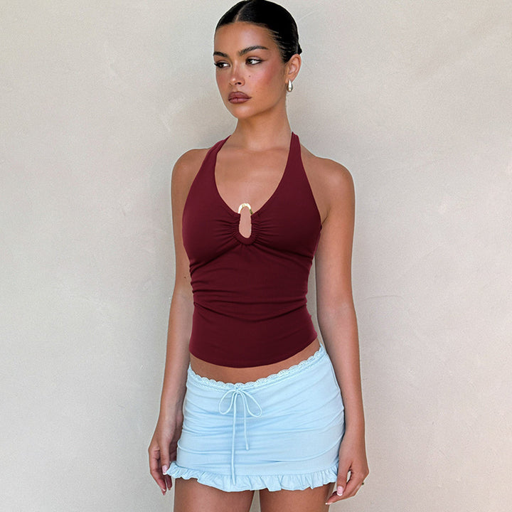 Damen Neckholder-Top mit dekorativem Schlitz und raffiniertem Design Echo Archiv