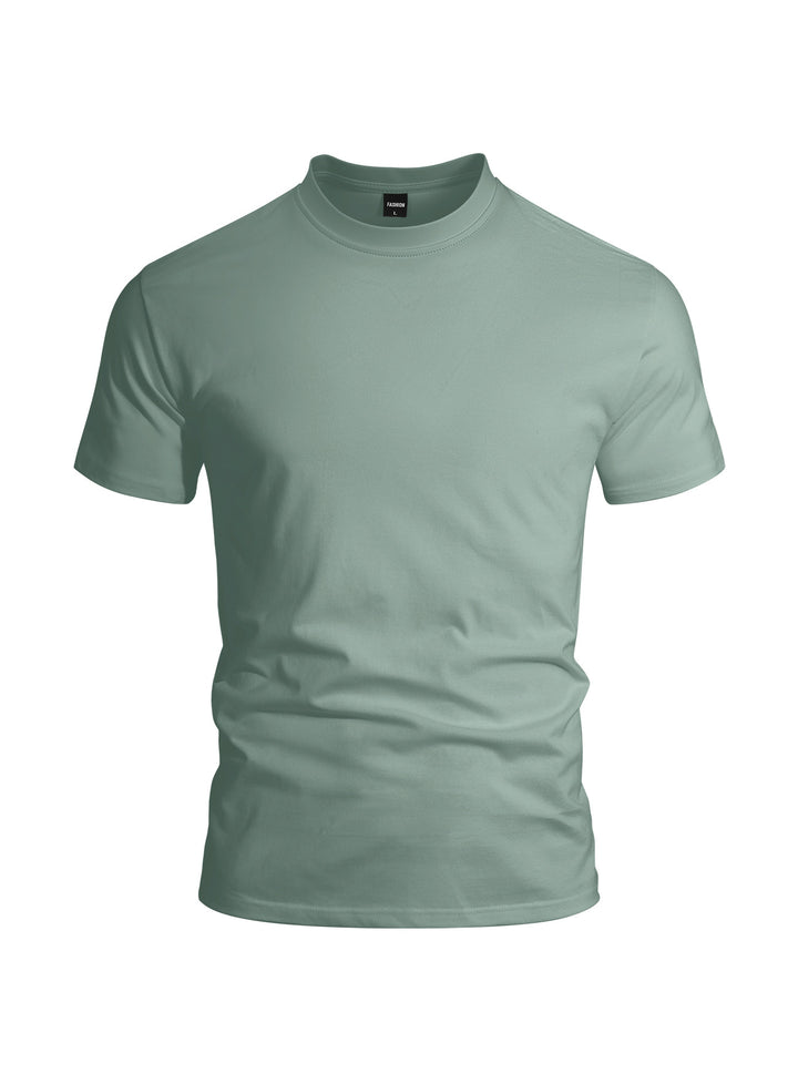 Herren nan eng anliegendes Rundhals-Basicshirt aus Singlejersey mit verstärktem Nackenband Echo Archiv