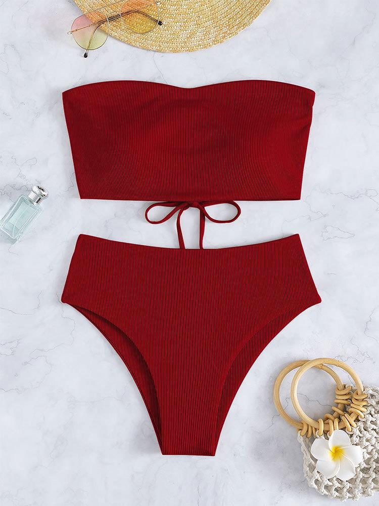 Damen Bandeau-Bikini mit verstellbarem Höschen und raffiniertem Design Echo Archiv