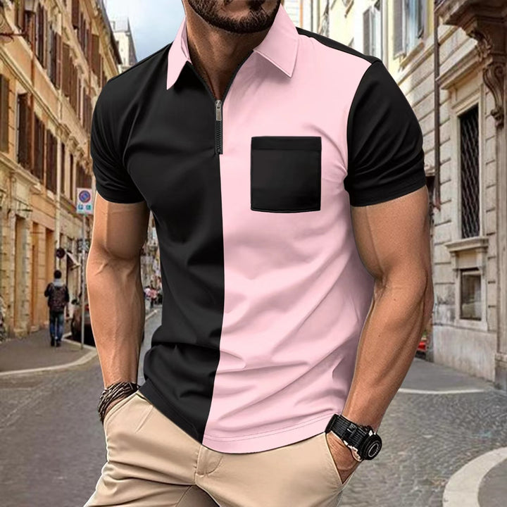 Herren Polo-Shirt mit modernem Farbblockdesign Echoarchiv