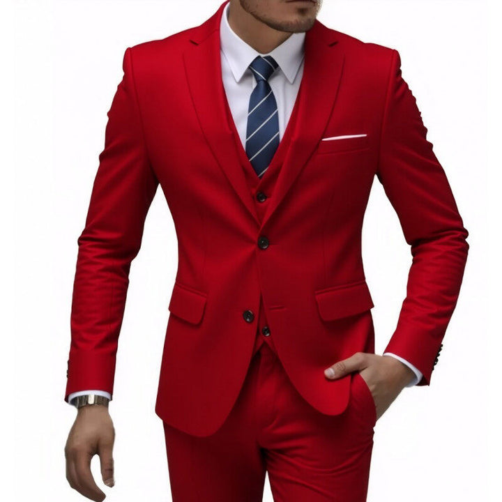 Herren nan dreiteiliges Slim-Fit Anzugset mit Weste, schmalem Revers und taillierter Silhouette Echo Archiv