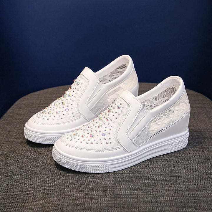 Damen Slip-On Keil-Sneaker mit funkelnden Ziersteinen und elastischen Seiteneinsätzen Echo Archiv