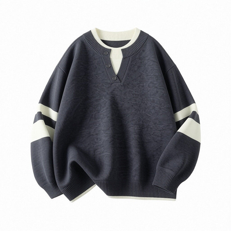 Damen Sportlicher Oversize-Pullover mit Knopfleiste Echo Archiv