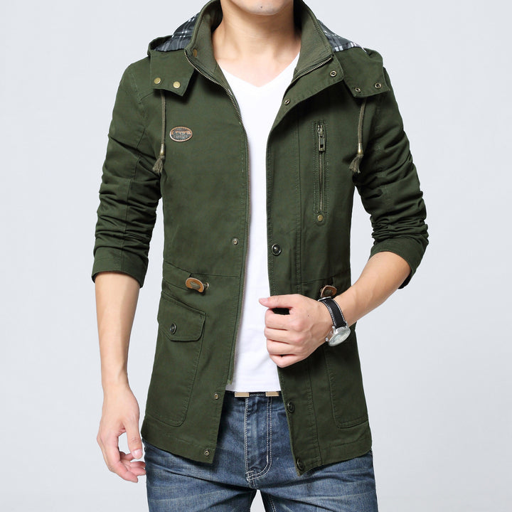 Herren Baumwollparka mit Kapuze, Kordelzug und Multifunktions‑Taschen – Taviero