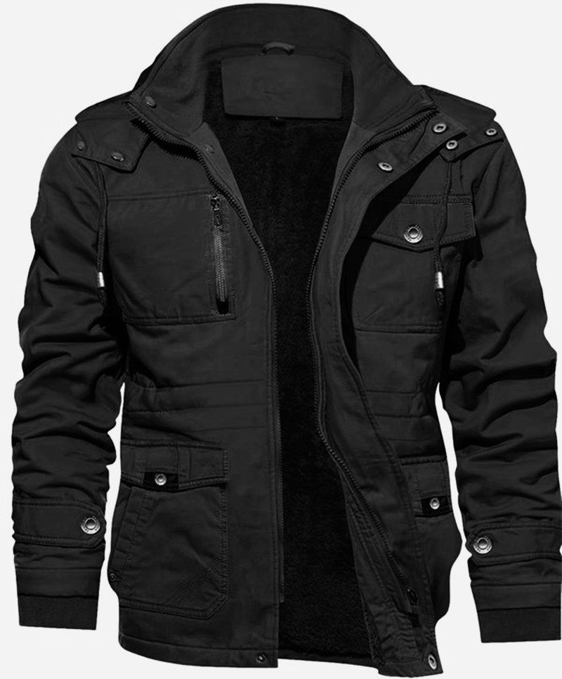 Herren Thermo-Feldjacke mit Teddyfutter, Kapuze und Mehrfachtaschen Echoarchiv