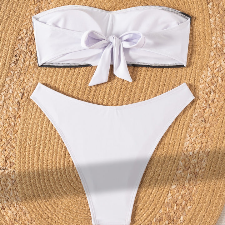 Damen Bandeau Bikini mit modischem Grafikdesign Echo Archiv