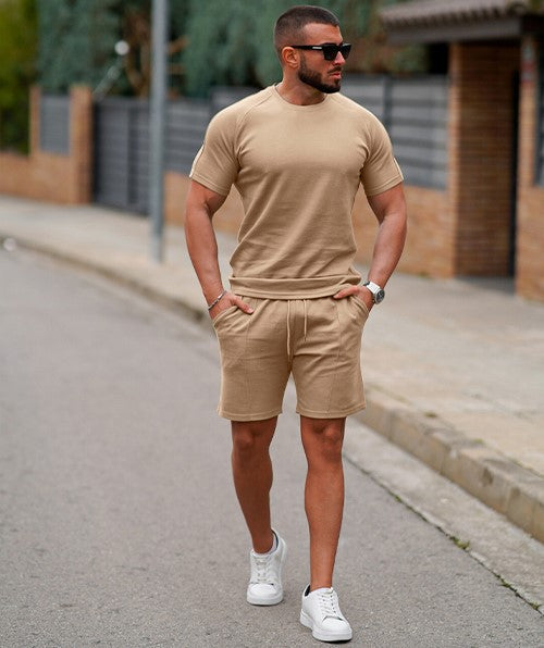 Herren Sportliches Kurzarmset mit bequemen Shorts Echoarchiv