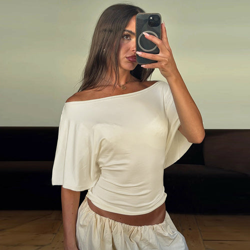 Damen Elegantes One-Shoulder Oberteil mit leichtem Stretch Echo Archiv