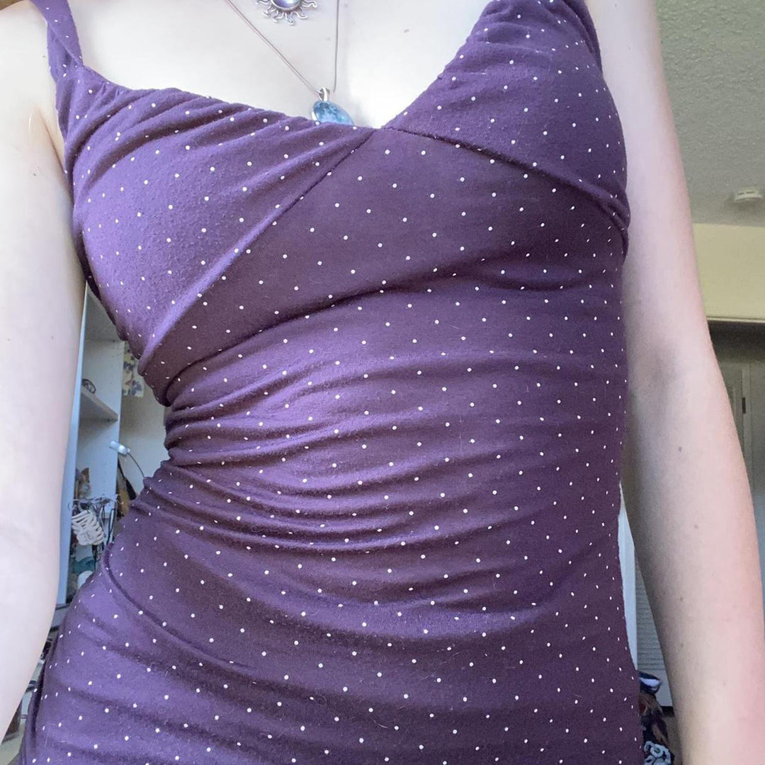Damen Spaghetti-Trägertop mit elegantem Wickeldesign und Polka-Dots Echo Archiv