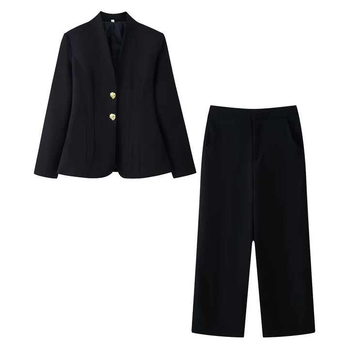 Damen Taillierter Blazer mit V‑Ausschnitt, nahtfeiner Silhouette und Zierknöpfen Echo Archiv