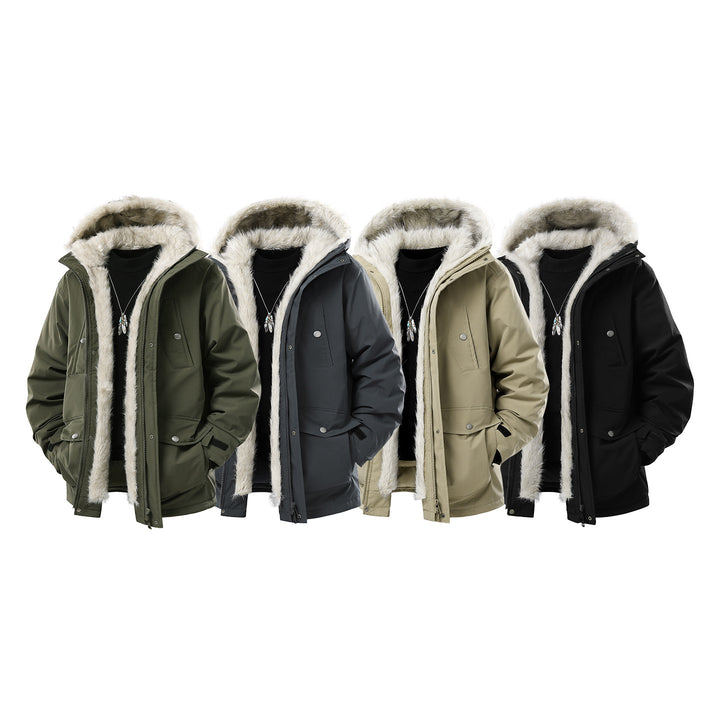 Herren Gefütterte Winterparka mit Kunstfellkapuze und Thermofutter, wind- und wasserabweisend Echo Archiv