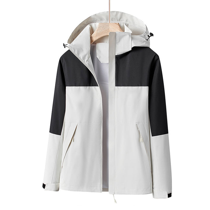 Herren Leichte winddichte Softshell-Regenjacke mit Kapuze und Kontrastbesatz Echo Archiv