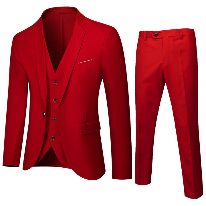 Herren nan dreiteiliges Business-Anzugset mit tailliertem Einreiher-Sakko, schmal geschnittener Weste und elegant geschnittener Anzughose Echo Archiv