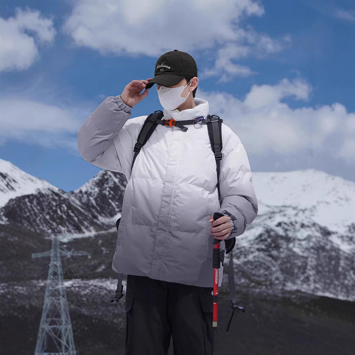 Herren Isolierte Outdoor-Steppjacke mit hohem Kragen und praktischem Reißverschluss Echoarchiv