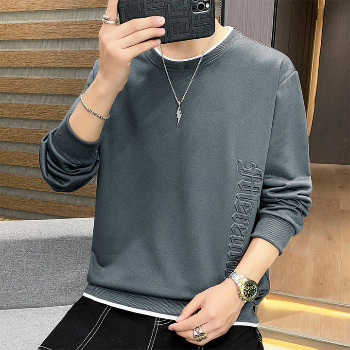 Herren Oversize-Sweatshirt mit Rippbündchen und geprägtem Seitenprint – Marzano