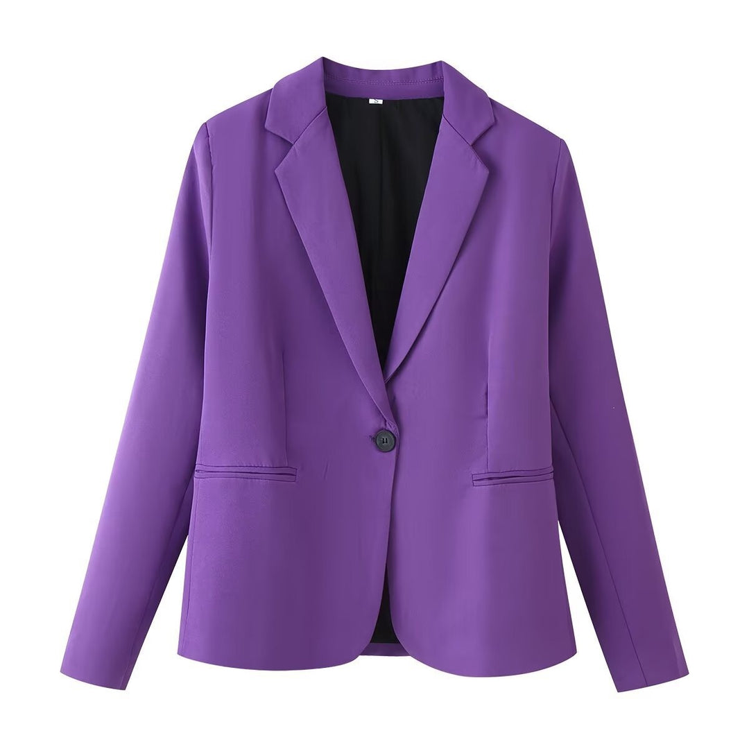 Damen Einreihiger taillierter Blazer mit schmalem Revers und Paspeltaschen Echo Archiv
