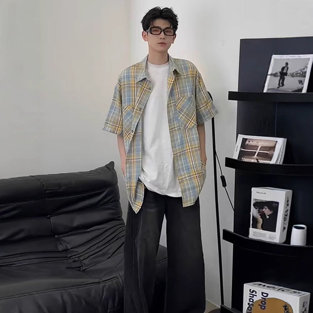 Herren Elegante und lässige Kurzarm-Hemdjacke Echoarchiv
