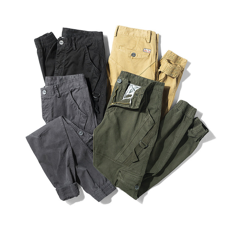 Herren Funktionale Tapered-Cargohose im Joggerstil mit Elastikbündchen und Mehrfachtaschen Echo Archiv
