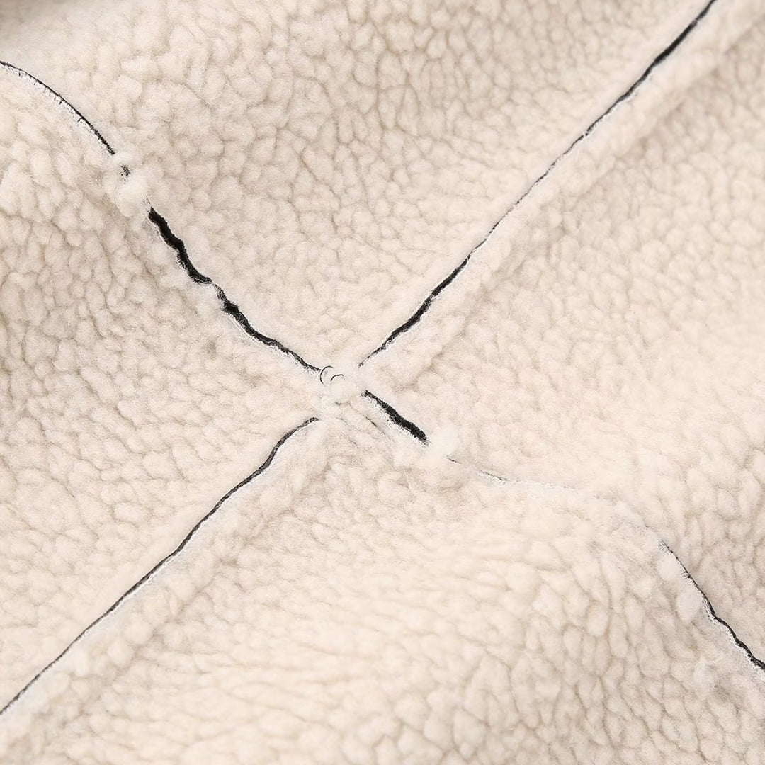 Damen nan oversized Aviator‑Blouson aus veganem Lederimitat mit Teddyfutter und verdecktem Reißverschluss Echo Archiv