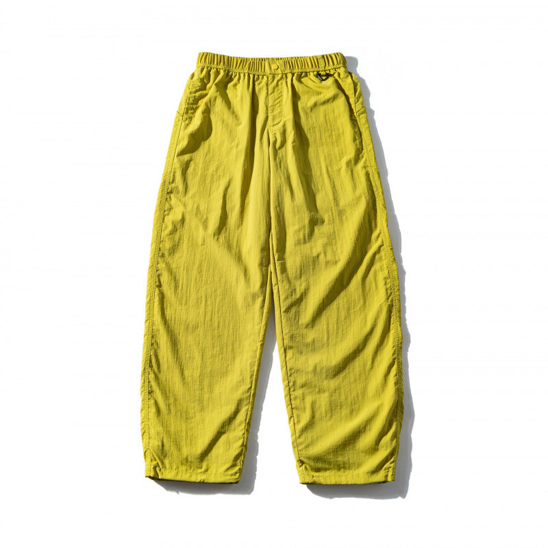 Unisex Weite Crinkle-Hose mit elastischem Tunnelzugbund, tiefem Schritt und Seitentaschen Echo Archiv