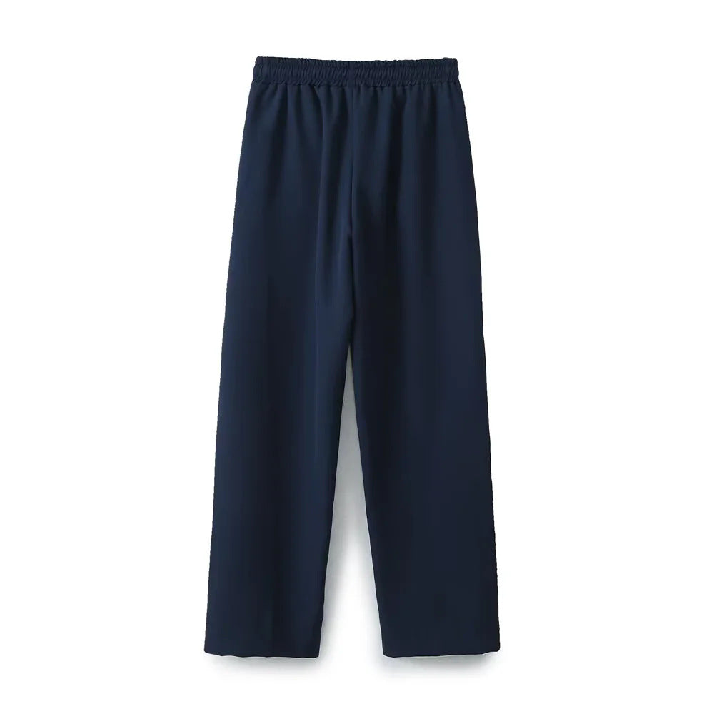 Damen lässige Trackpants mit geradem Bein elastischem Komfortbund Tunnelzug und seitlichen Kontraststreifen – Avélisse
