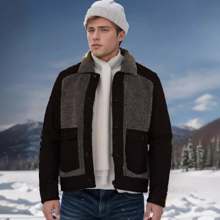 Herren warme Utility-Jacke mit abnehmbaren Sherpa-Kragen Echoarchiv