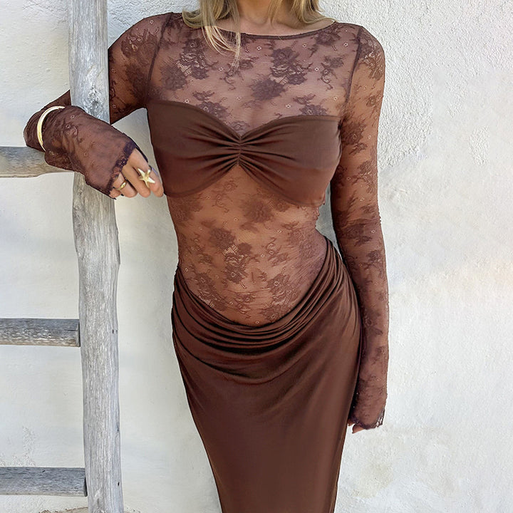 Damen Spitzenkleid mit figurbetontem Schnitt und eleganten Details Echo Archiv