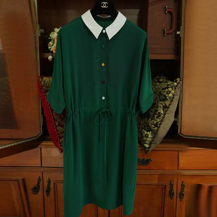 Damen Modisches Hemdkleid mit Taillenzug Echoarchiv