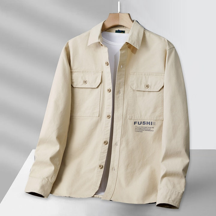Herren Overshirt-Jacke im Utility-Stil mit Brusttaschen und Hemdkragen Echoarchiv