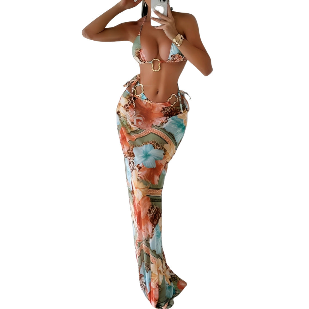 Damen Maxi-Badeanzug mit floralem Design und modischem Cut-Out Echo Archiv