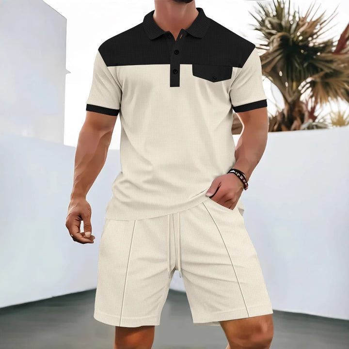 Herren sportliches Poloshirt mit kombiniertem Shorts-Design und atmungsaktiven Eigenschaften Echoarchiv