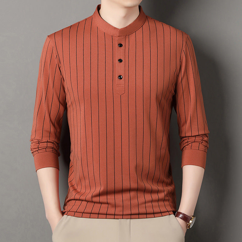 Herren Poloshirt mit elegantem Streifenmuster und hochwertiger Knopfleiste Echoarchiv