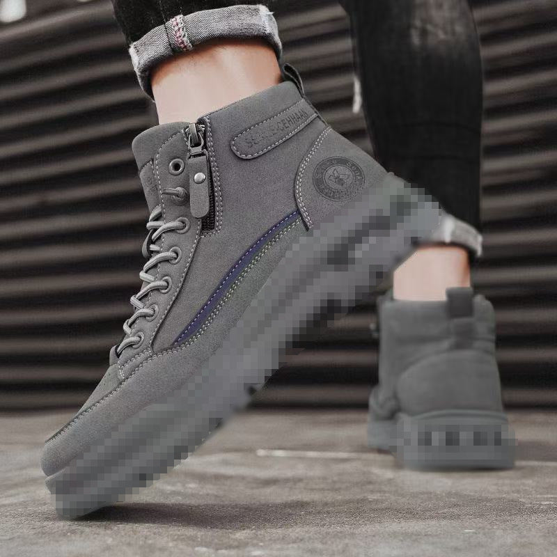 Herren knöchelhohe Sneaker-Boots aus Veloursleder mit Reißverschluss und profilierter Gummisohle Echoarhiv – Tavélo