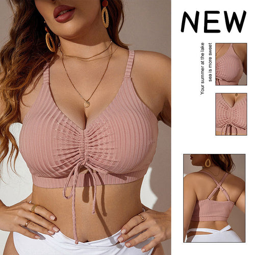 Damen Sport-Bra mit verstellbarem Raffung und modischem Bindedesign Echo Archiv