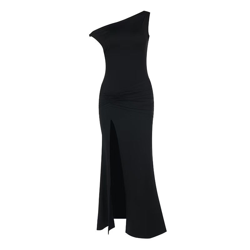 Damen Off-Shoulder Maxikleid mit elegantem Rüschendetail und seitlichem Schlitz Echo Archiv