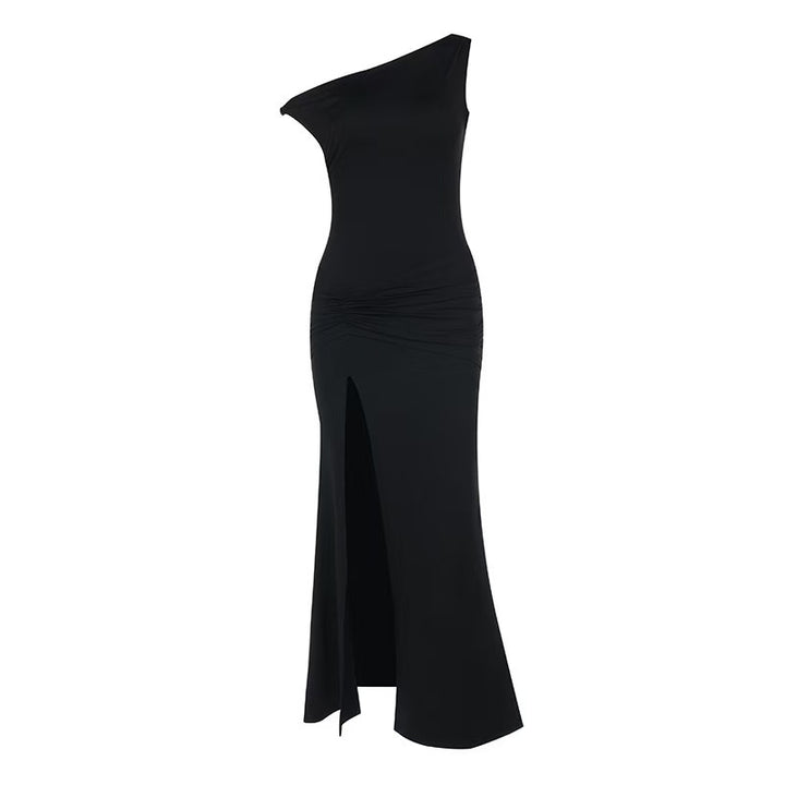 Damen Off-Shoulder Maxikleid mit elegantem Rüschendetail und seitlichem Schlitz Echo Archiv